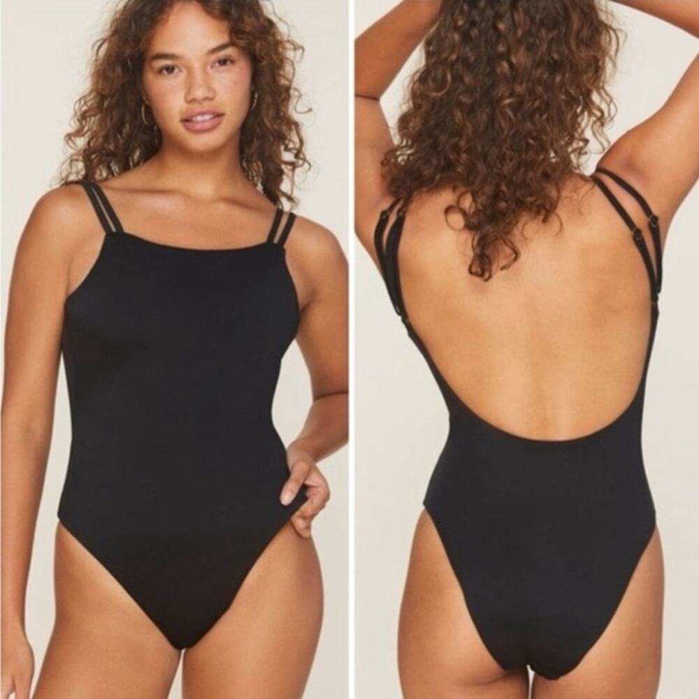 Andie Swim Rockaway One Piece Swimsuit in Black Size Small